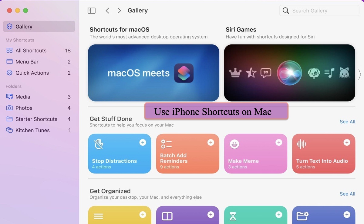macOS Shortcuts app