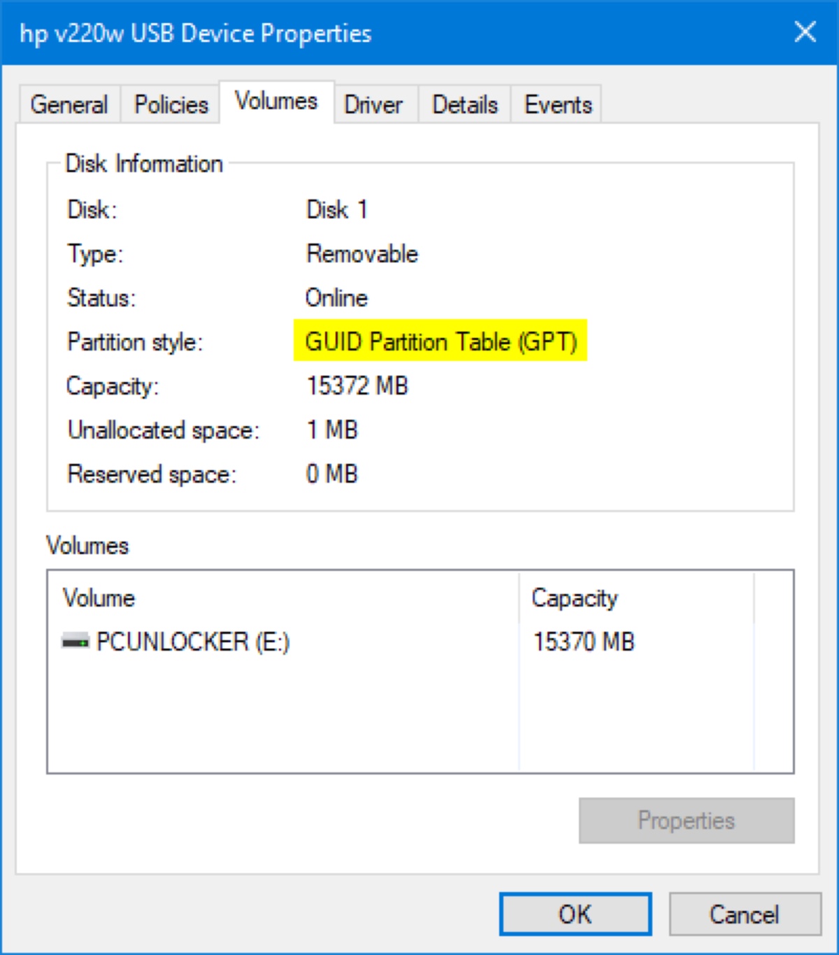 Check if your drive is MBR or GPT in Partition Style