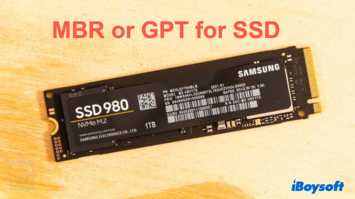 MBR or GPT for SSD
