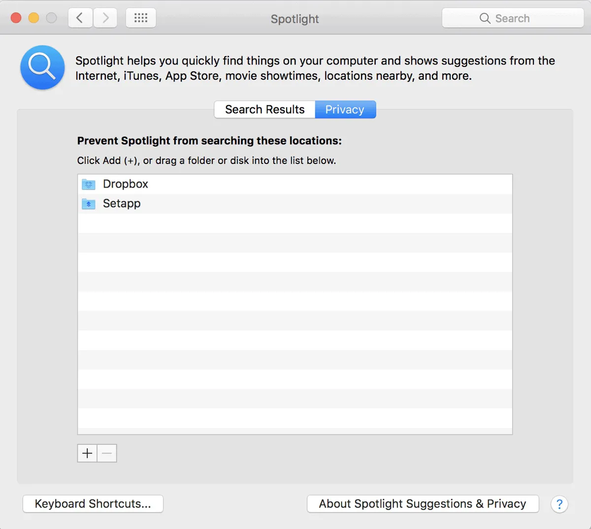 Exclude items from Spotlight indexing on macOS Monterey