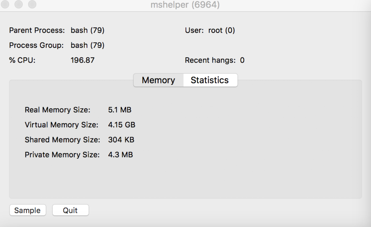 Processus mshelper sur Mac