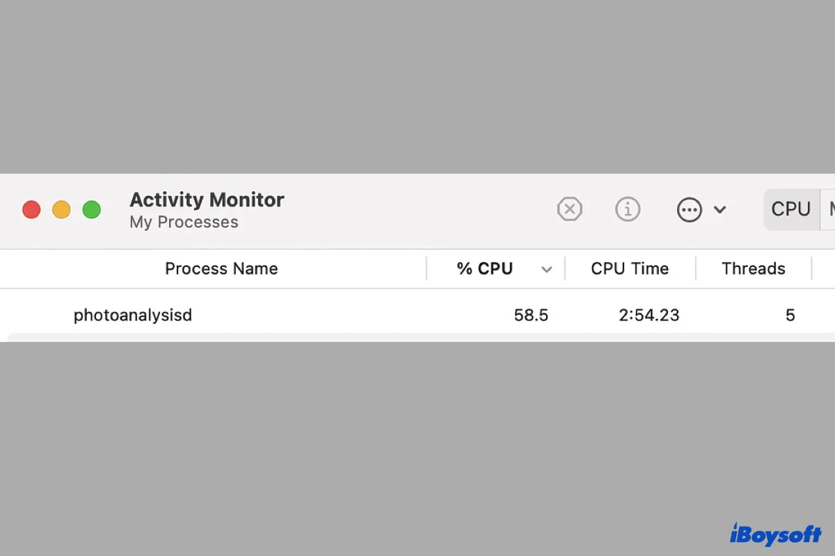 photoanalysisd high CPU usage in Activity Monitor