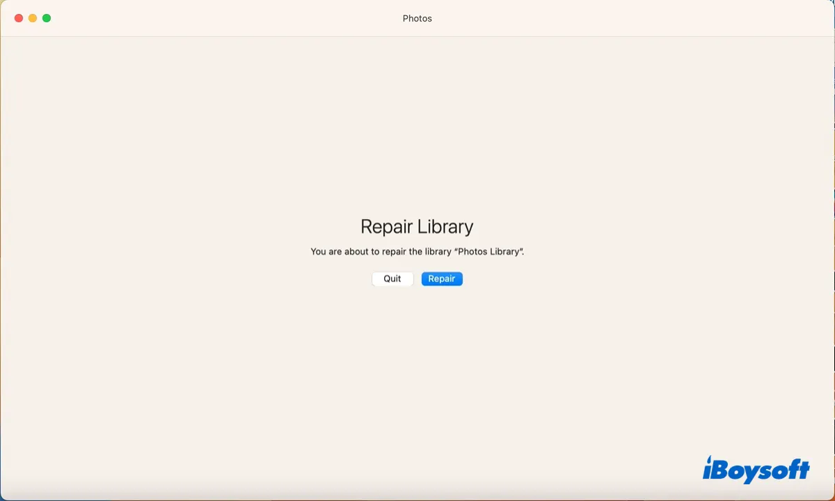 Repair Photo library on Mac