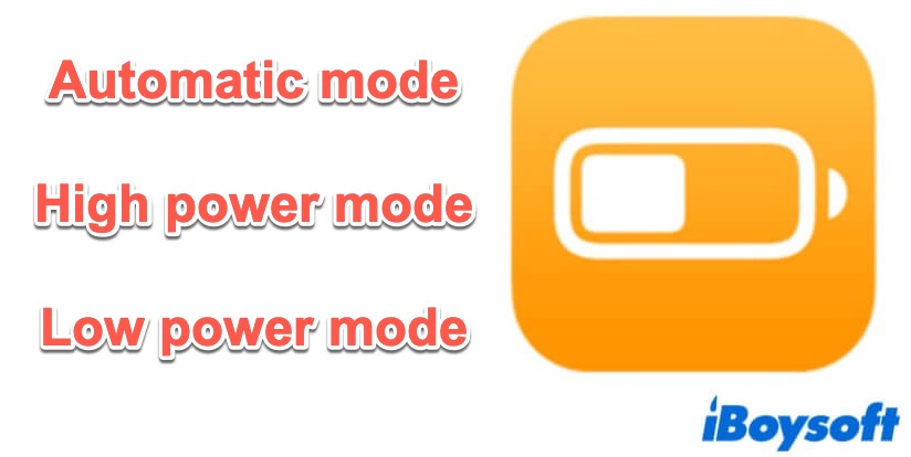 three power modes on Mac
