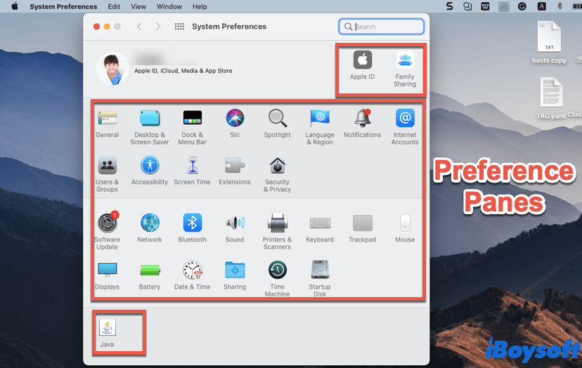 Preference Pane on Mac