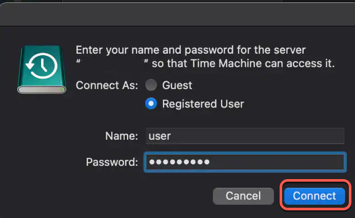 Fazer backup do seu Mac no QNAP NAS via conta de usuário Time Machine