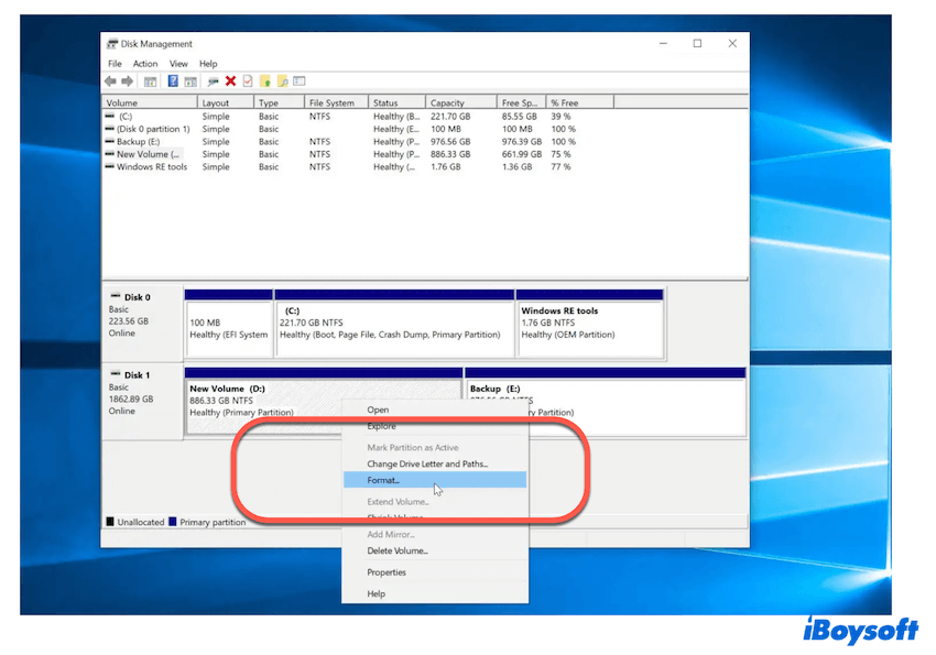 How to format a drive on Windows