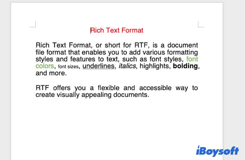 Rich Text Format-Beispiel