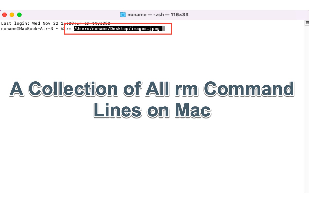 líneas de comandos rm en Mac