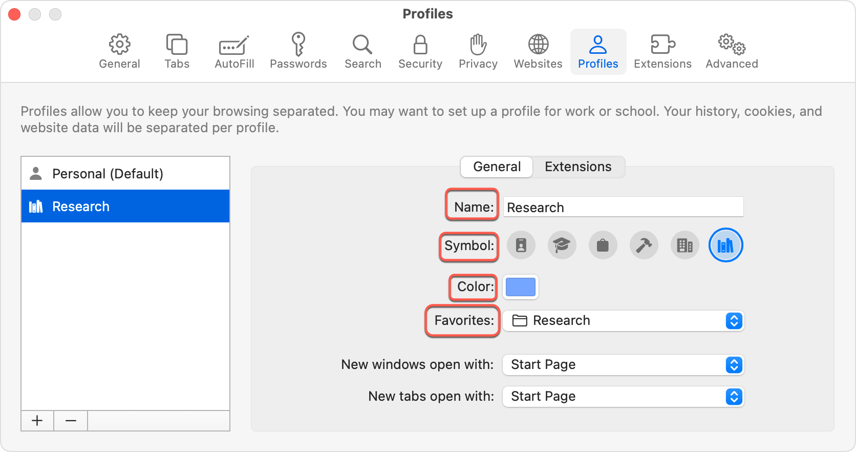 ¿Cómo crear un perfil del navegador Safari en Mac