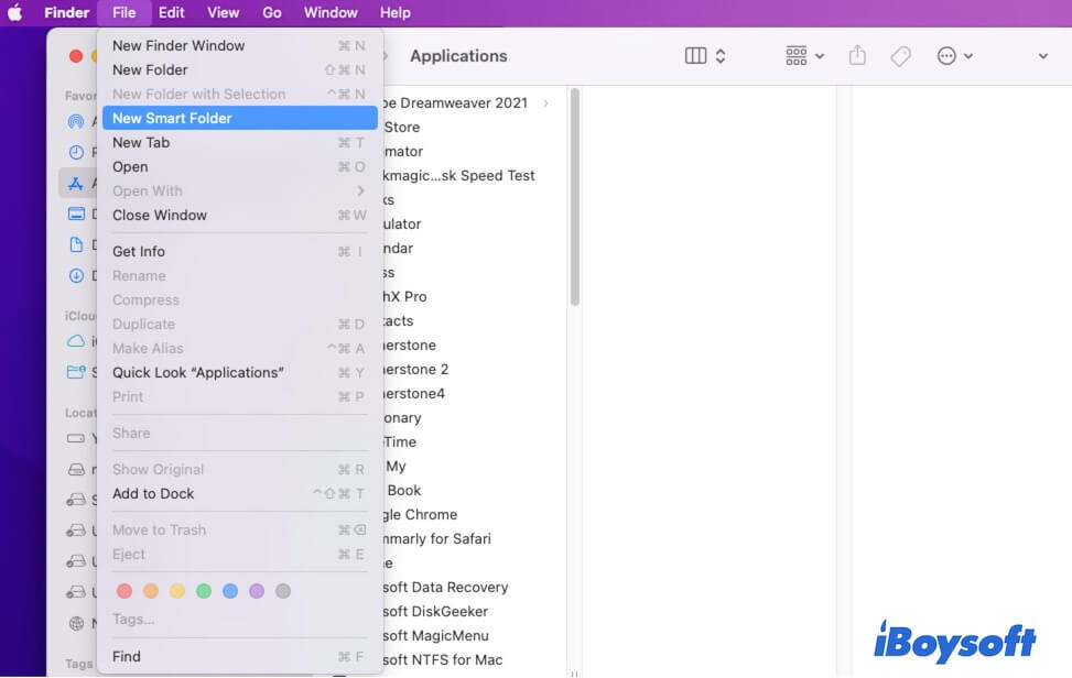 create a Smart Folder on Mac