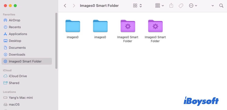 Öffnen des Smart Folders von der Finder-Seitenleiste aus