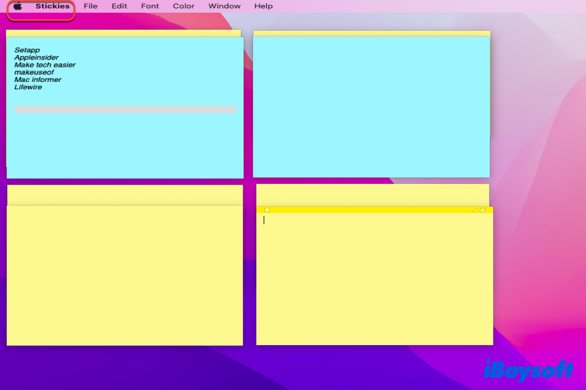 sticky notes on desktop for mac