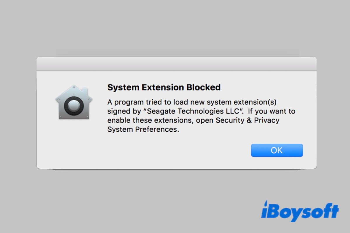 системные расширения заблокировали Mac