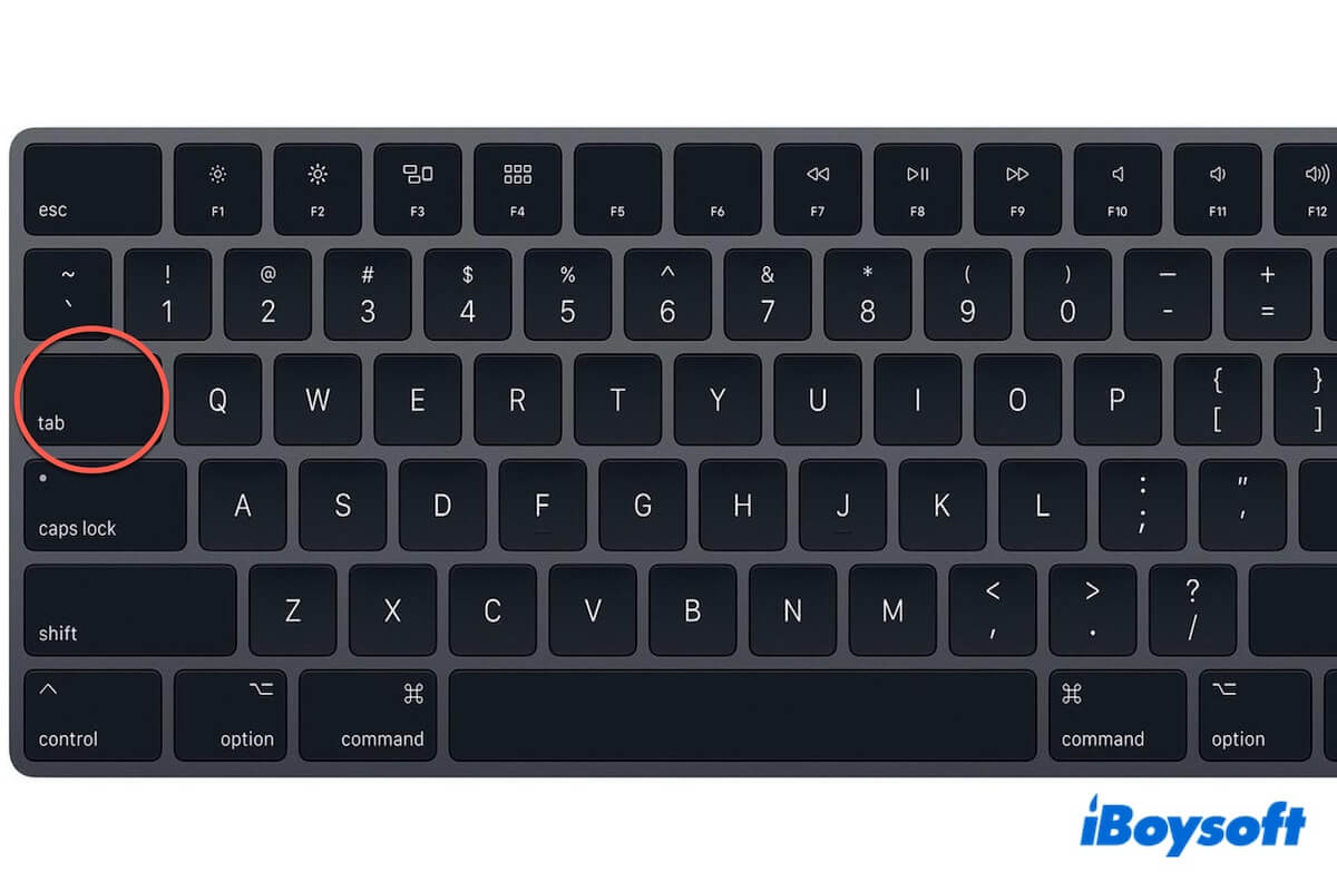 Tab key on Mac