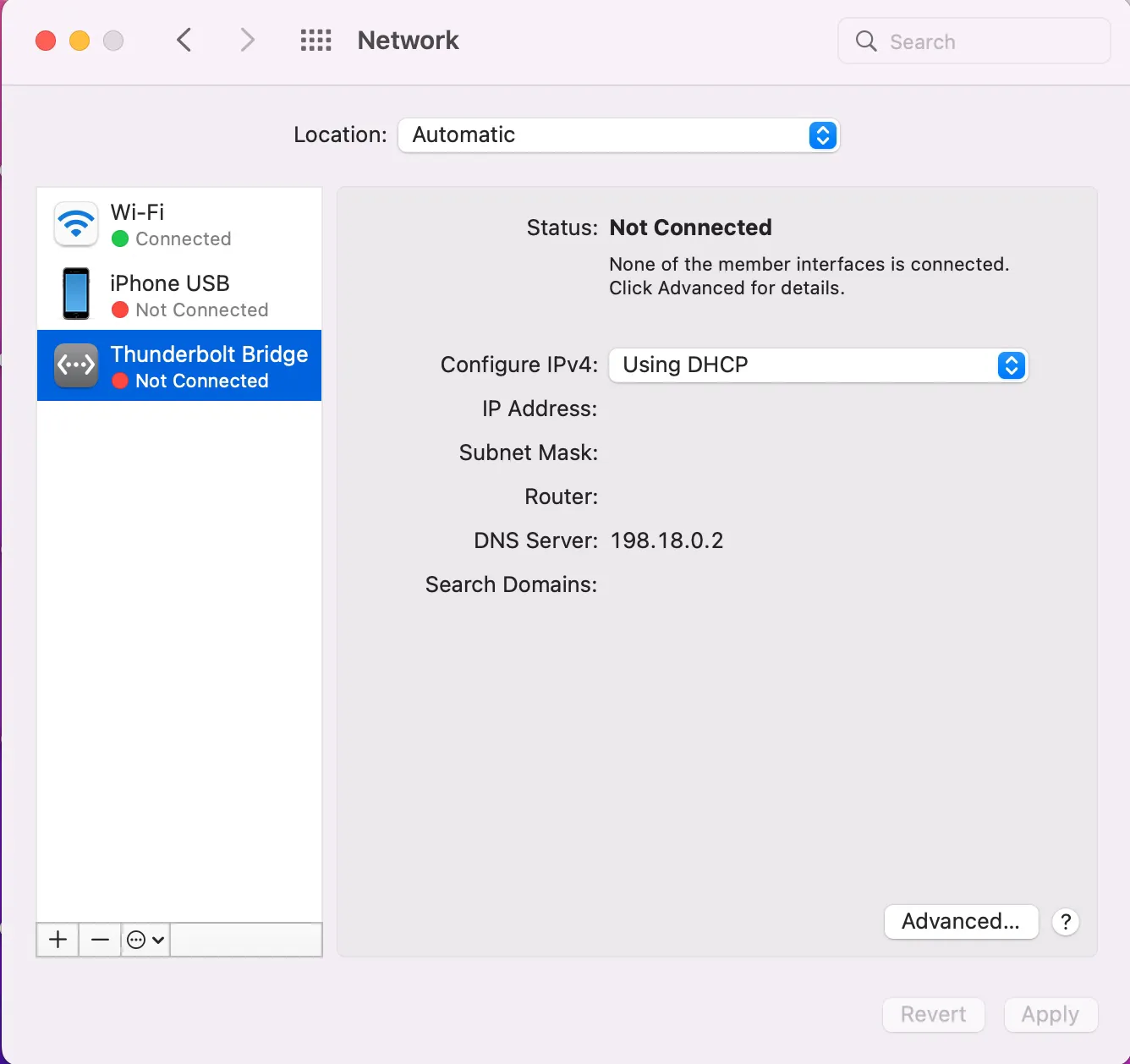 Thunderbolt Bridge not connected