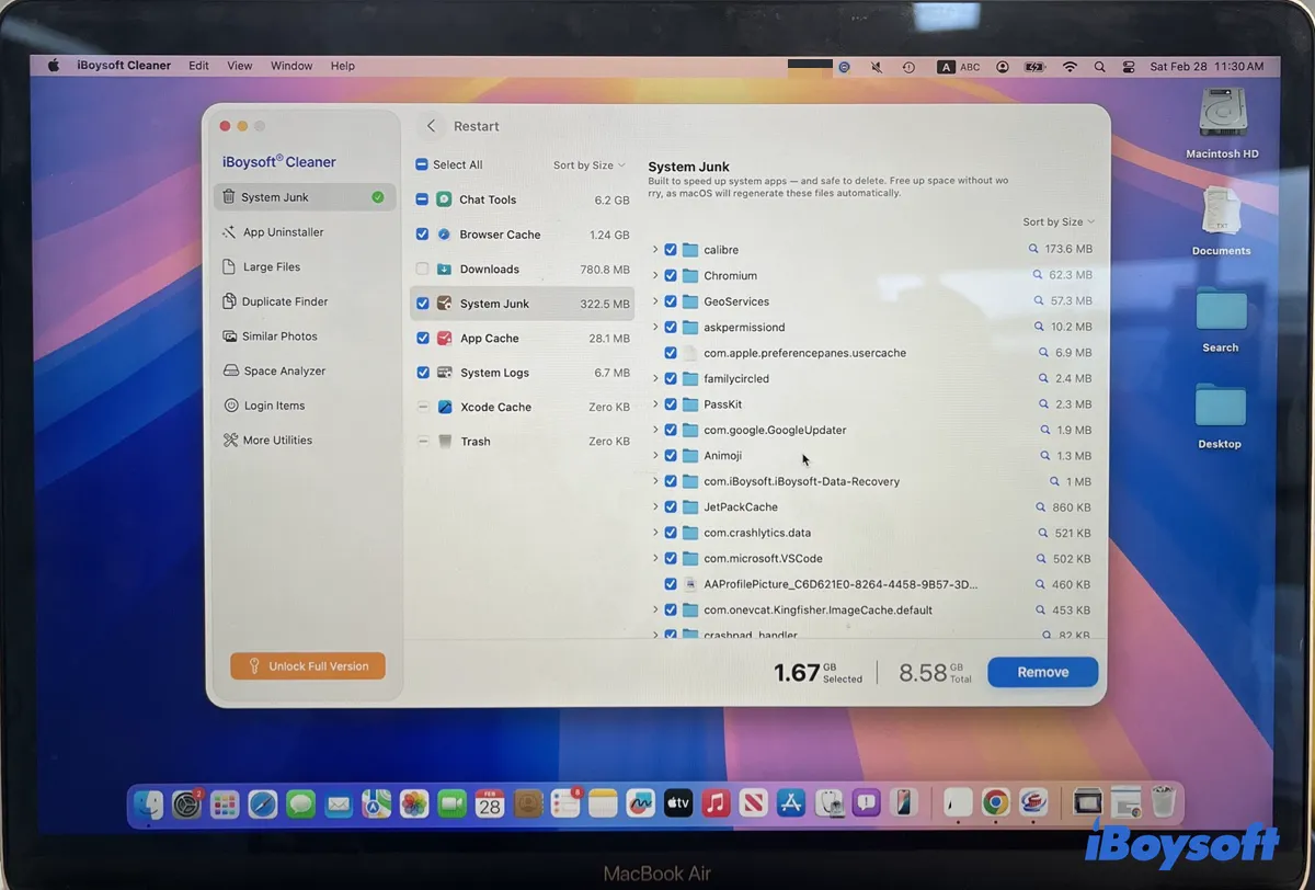 Clean temporary files on Mac