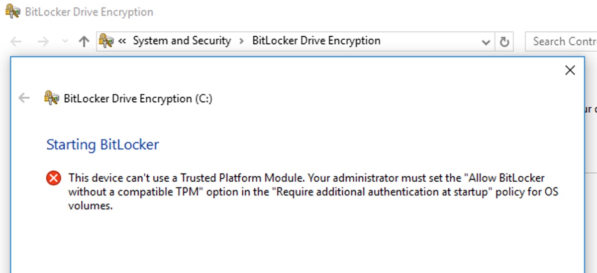 TPM for BitLocker