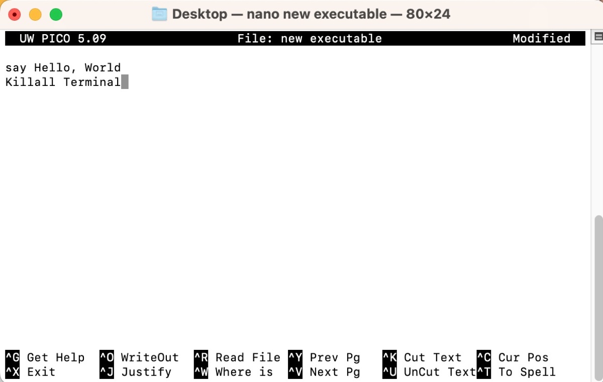 Bearbeiten Sie die Unix-Ausführbare Datei auf dem Mac