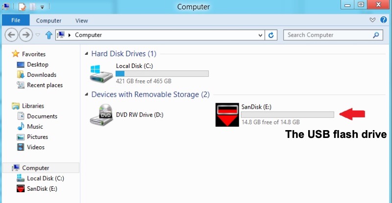 USB drive on Windows