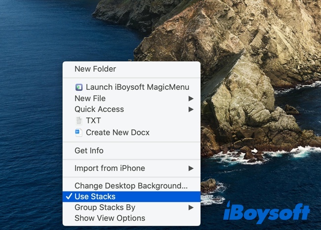 Use Stacks on Mac desktop