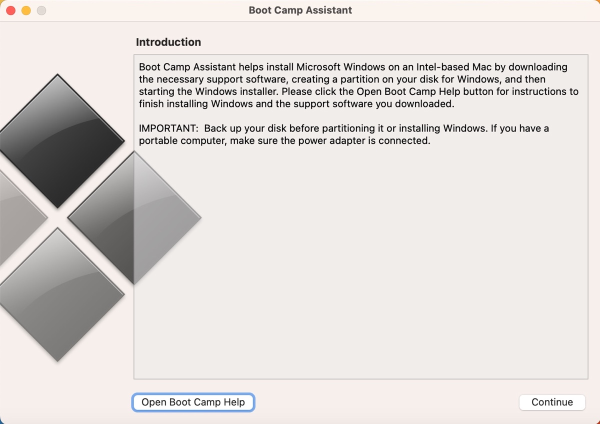 Asistente Boot Camp en la carpeta de utilidades en un Mac