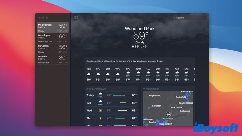 what is the Weather app on macOS Ventura