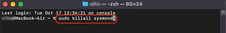 Como corrigir o sysmond causando alto uso de CPU no Mac