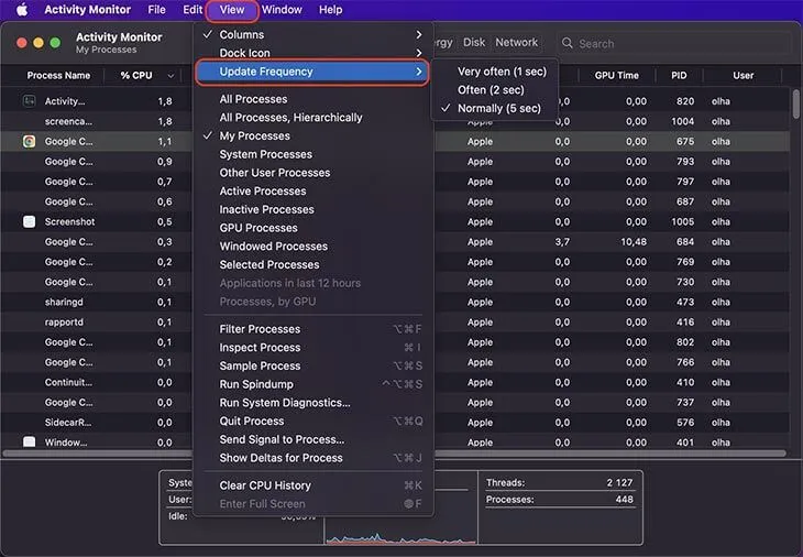 MacでCPU使用率が高いsysmondを修正する方法