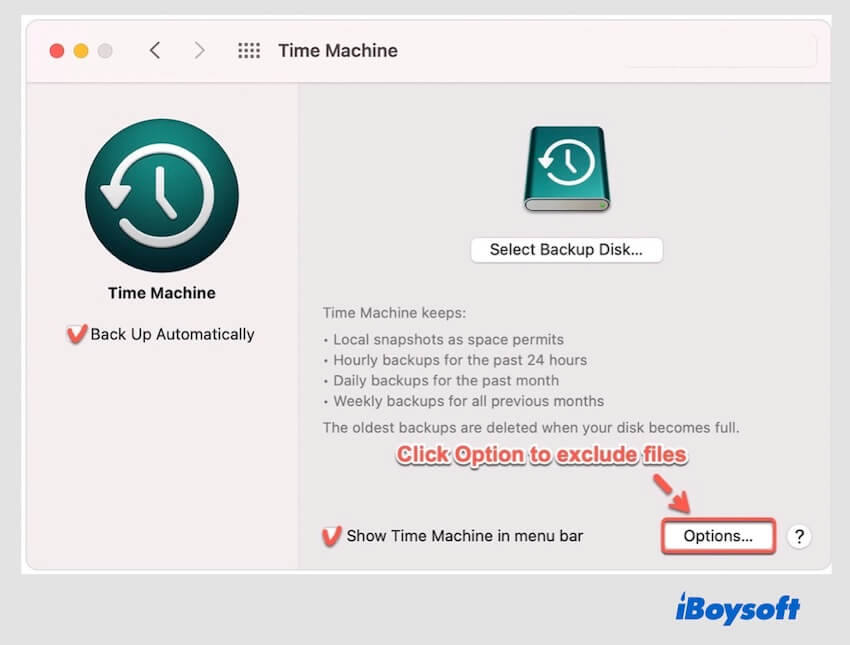 tick the Back Up Automatically option in Time Machine preferences
