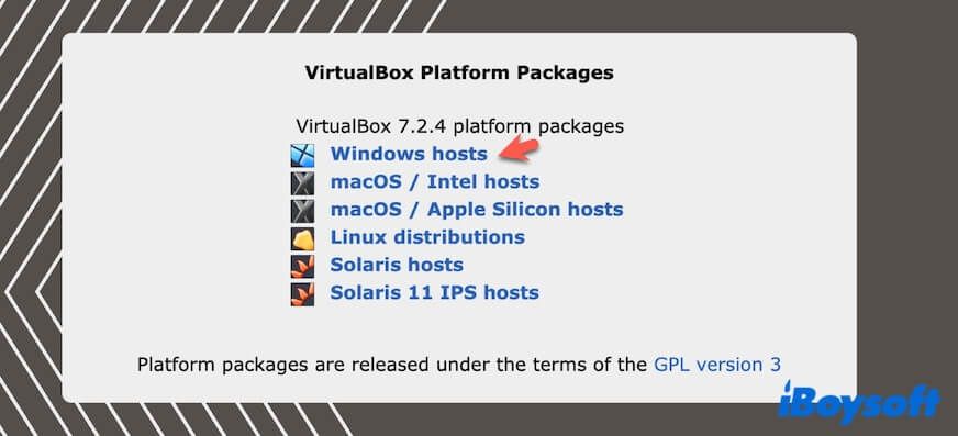 Windows用のVirtualBoxをダウンロード