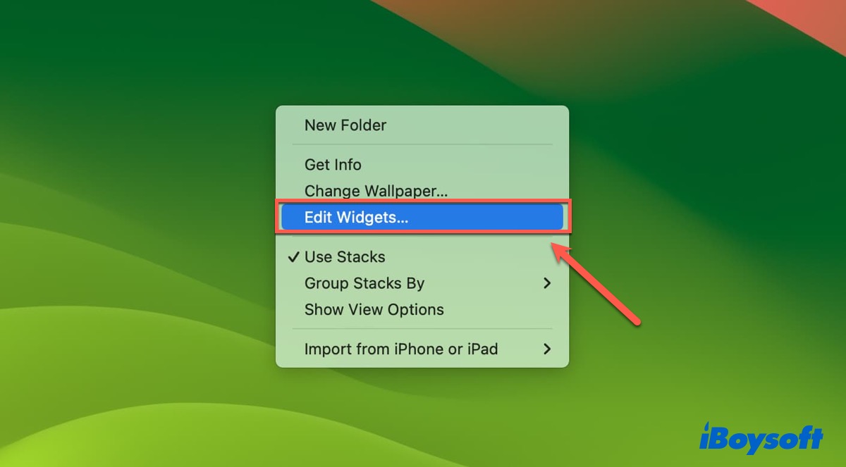 Add widgets to desktop