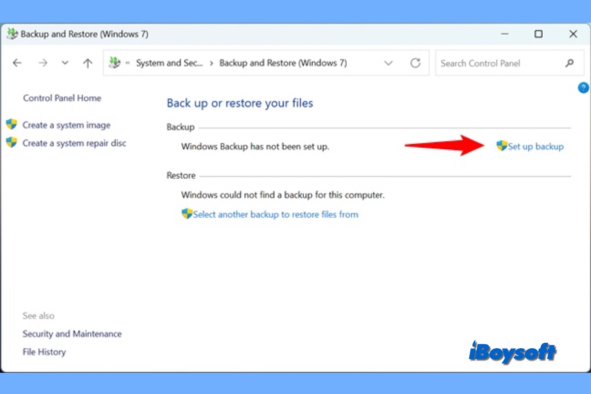 windows backup and restore feature