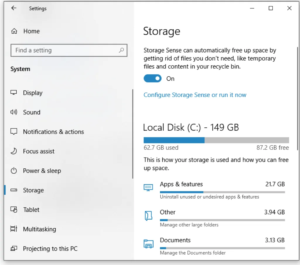 windows storage sense