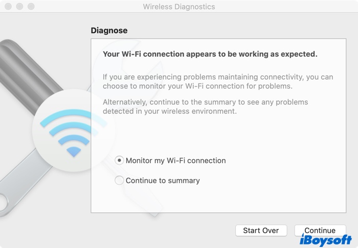 monitor macOS WiFi connection