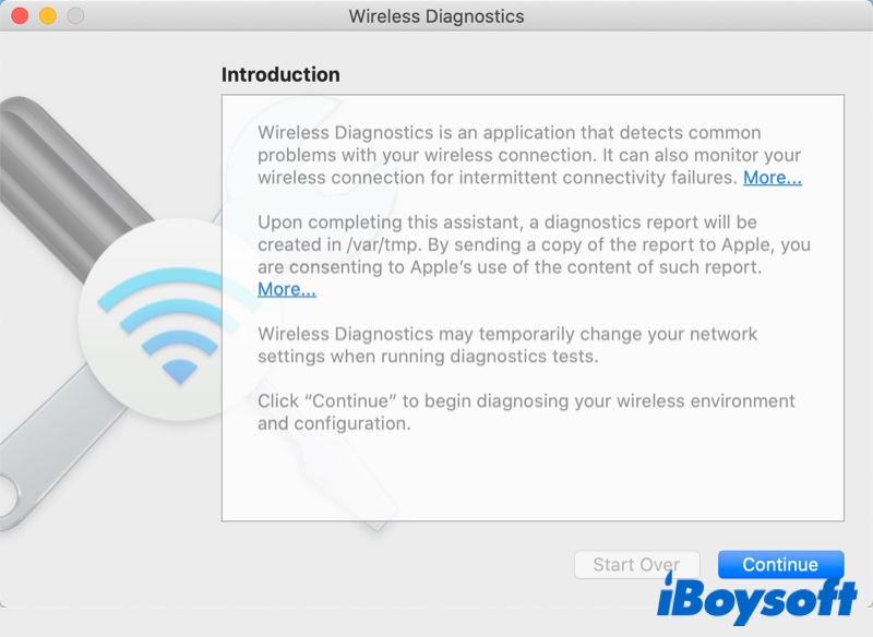 open Wireless Diagnostics on Mac