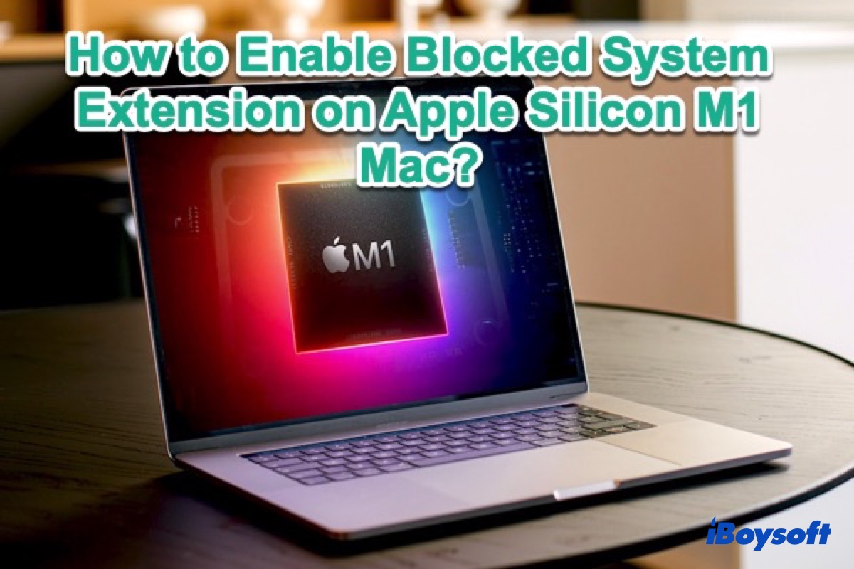 activer l'extension système sur le Mac M1