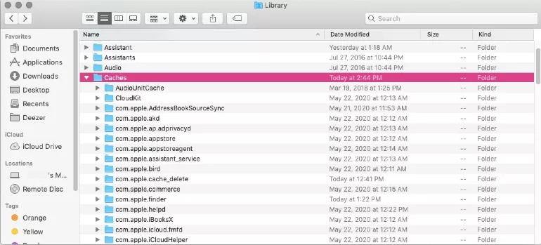 Effacer les fichiers de cache sur Mac