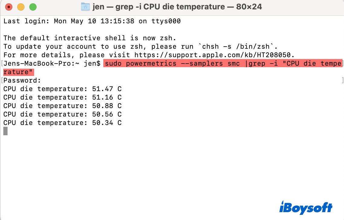 Comment vérifier la température du Mac