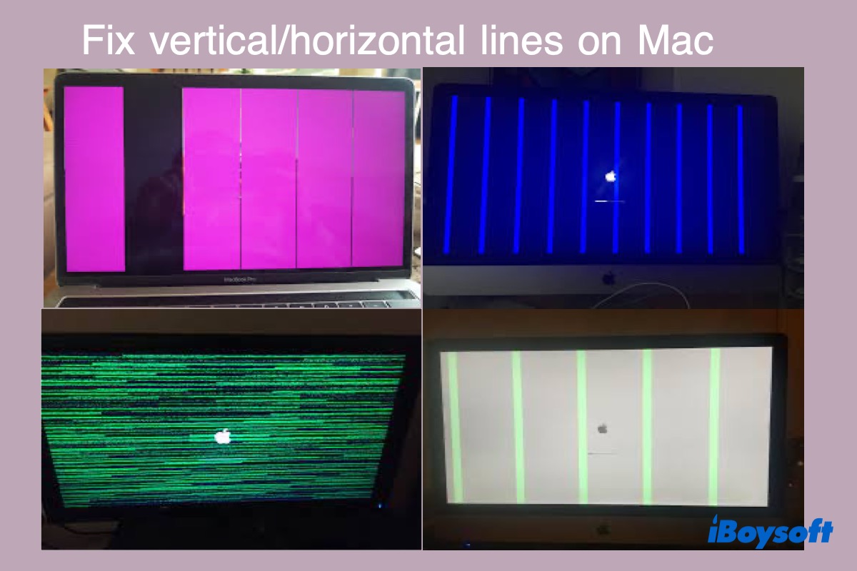 Corriger les lignes verticales et horizontales sur Mac