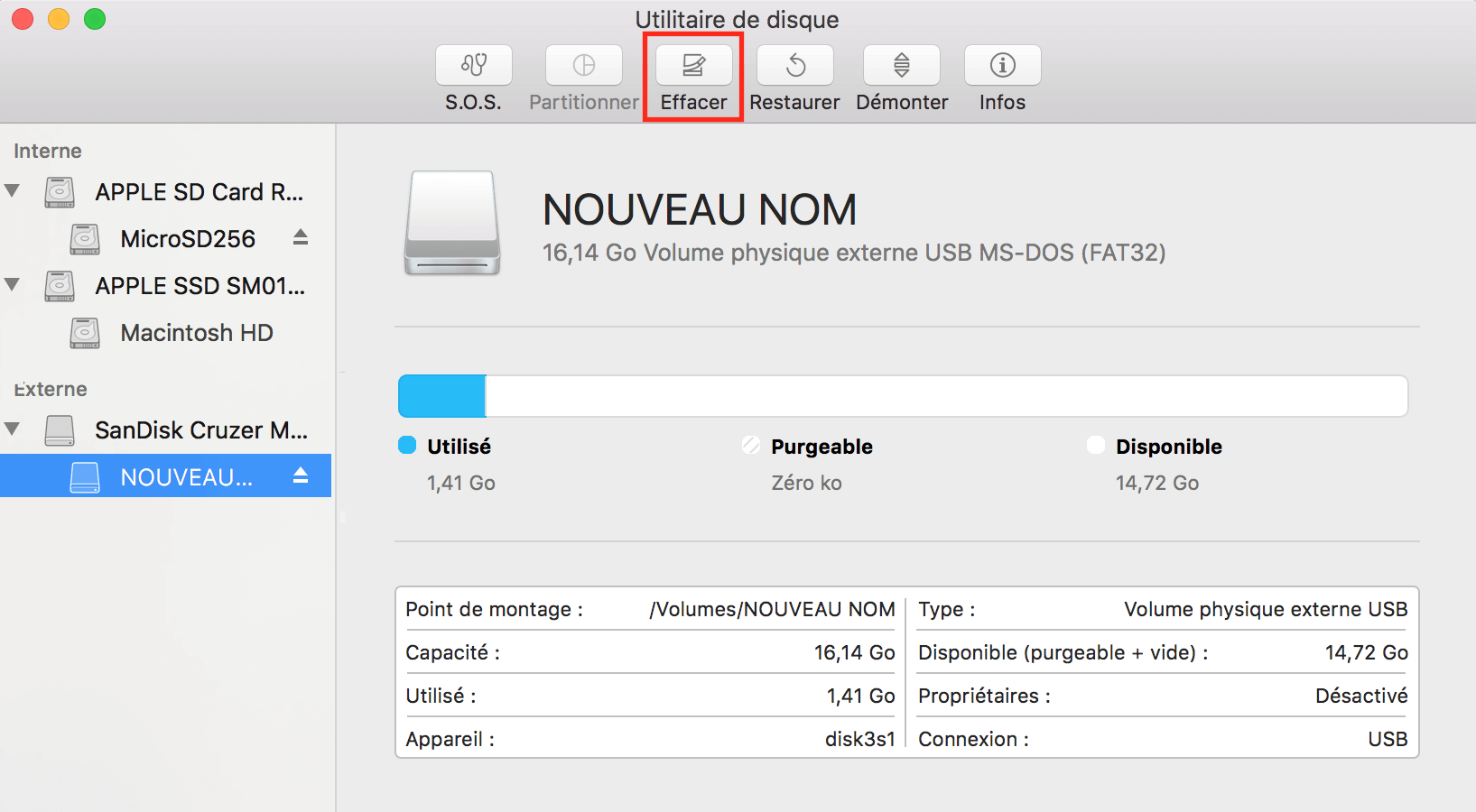 Formater un disque dur externe sous macOS