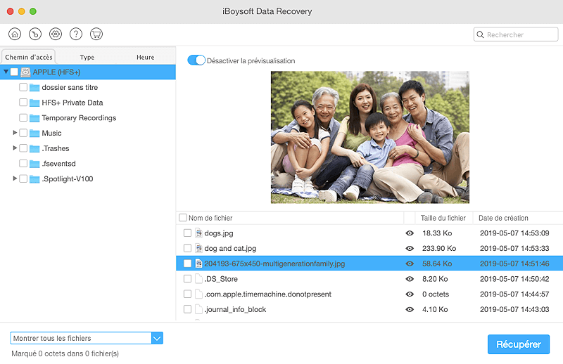 Récupérer les photos supprimées avec la iBoysoft Data Recovery for Mac