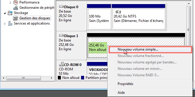 Attribuer un volume à un disque dur externe WD non alloué