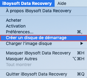 iBoysoft Data Recovery crée un lecteur bootable