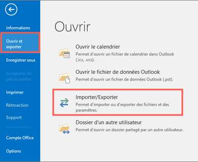 Comment exporter les e-mails d'une sauvegarde depuis Outlook
