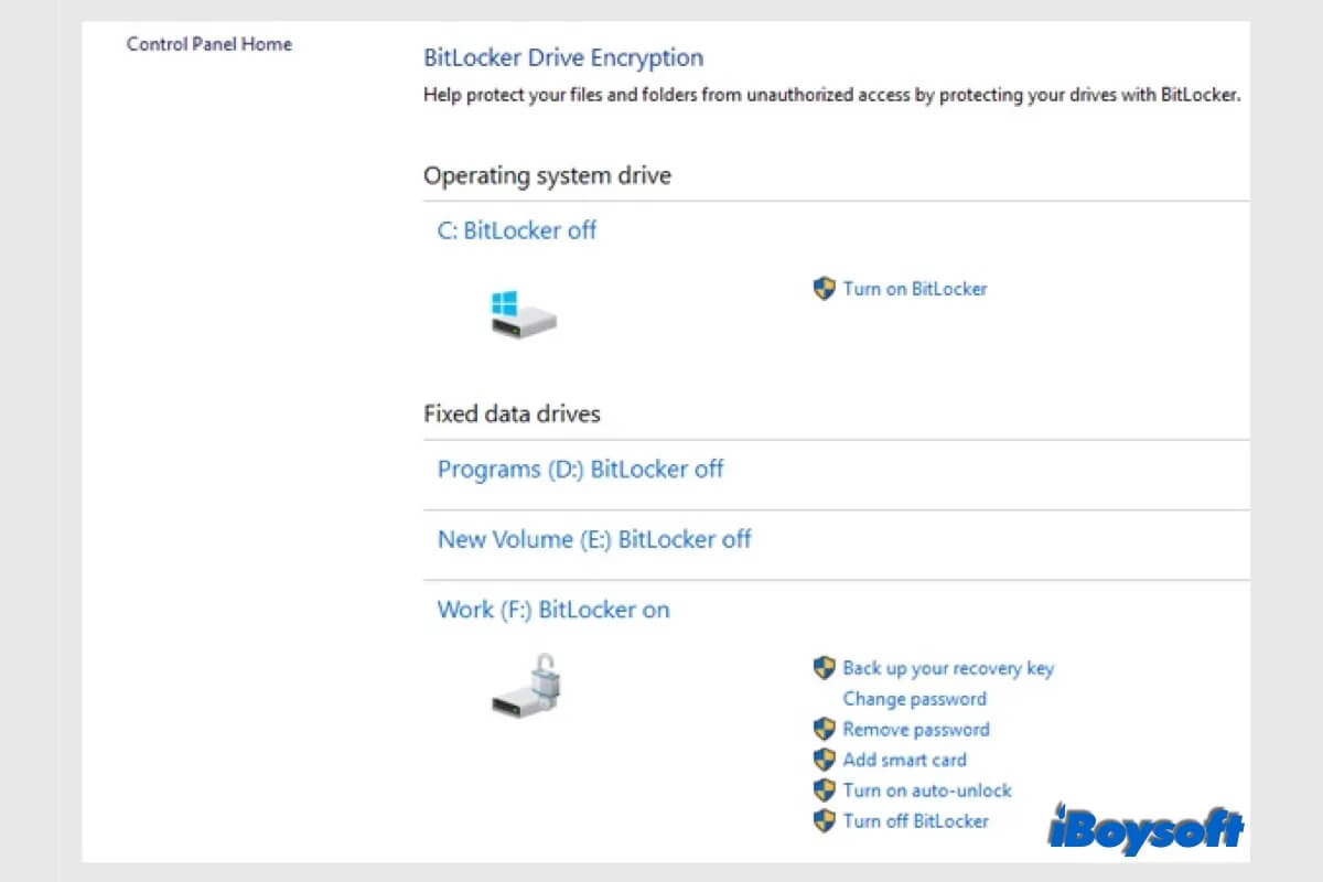 bitlockerを無効にする方法