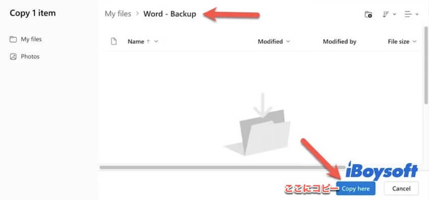 one driveここにコピー