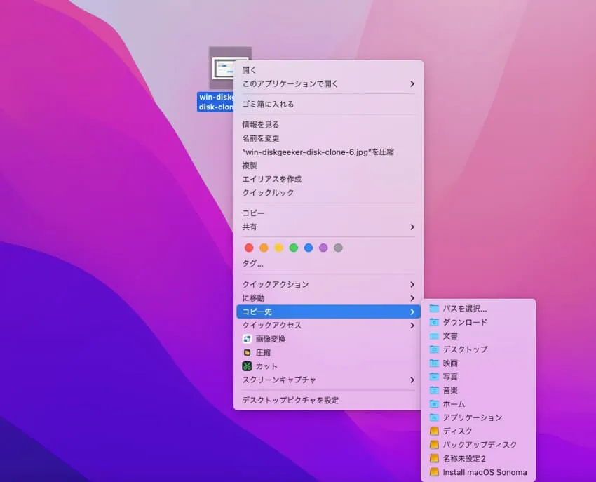 コピー先