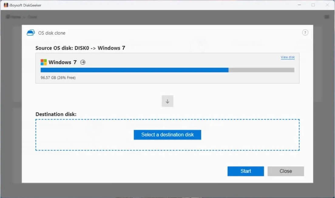Windows 7 OS disk clone