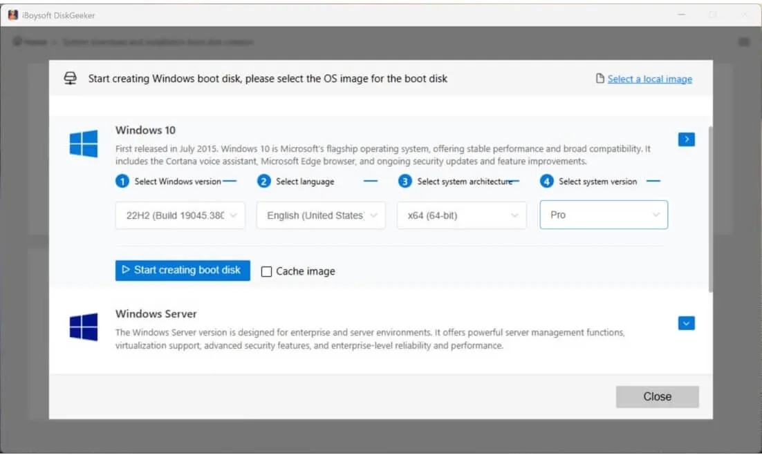 Windows 10 Pro ブータブルインストーラーを作成